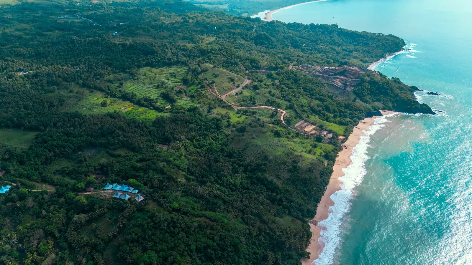 Coastline and hillside where the Free Zone plots are located